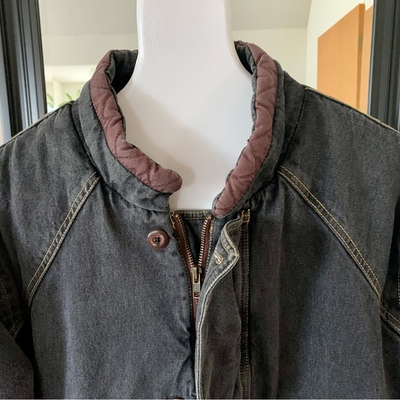 MASSIMO DUTTI Heavy Lined Long Denim Coat - Picture 3 of 14